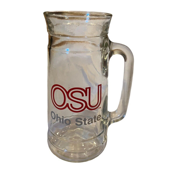 Ohio State University OSU Glass Beer Mug Vintage 18+ oz Cool Shape! - Picture 4 of 4